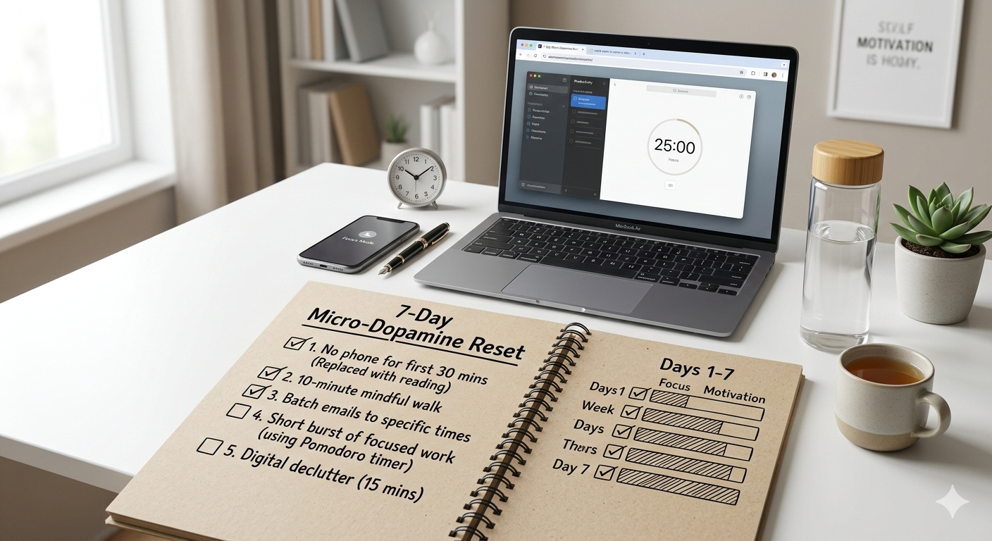 7-Day Micro-Dopamine Reset for Focus & Motivation