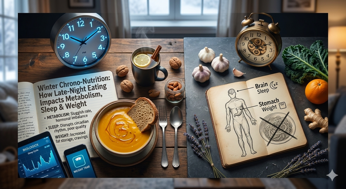Winter Chrono-Nutrition: How Late-Night Eating Impacts Metabolism, Sleep & Weight
