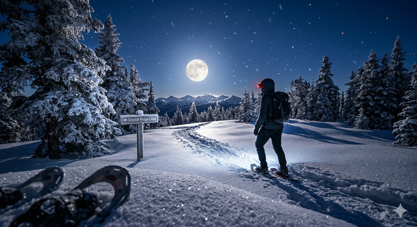 Full-Moon Winter Snowshoe: Crystal Ridge Loop